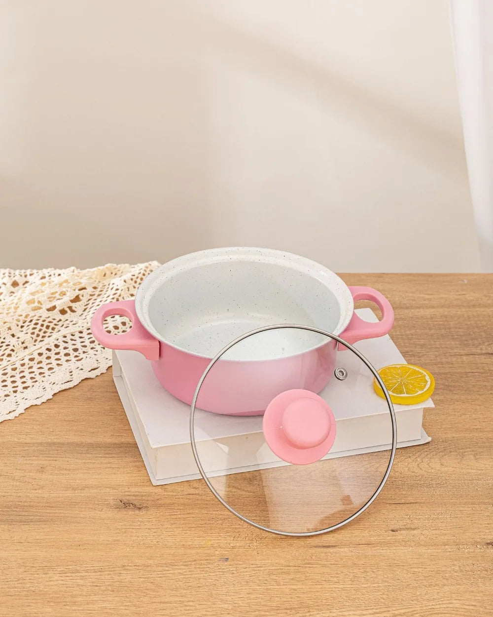 13pcs Durable Non Stick Cookware Set Multifunctional Kitchen Utensil Soup Milk Pot Maifanstone Frying Pan Household