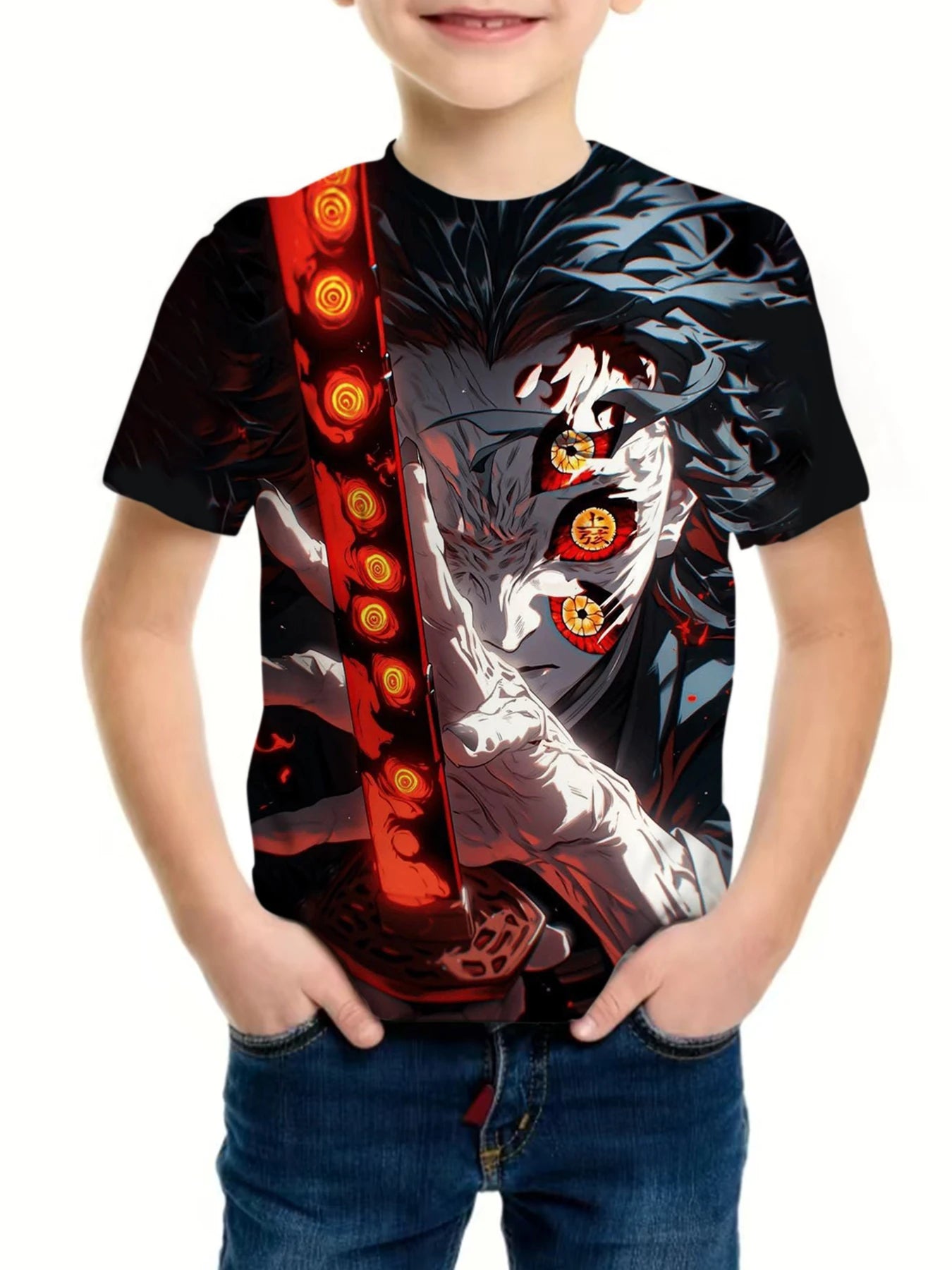 Boy's Anime Wukong Dragonball Graphic T-shirt, Casual Slightly Stretch Breathable Slim Fit Tee Kid's Clothing for Summer Outdoor