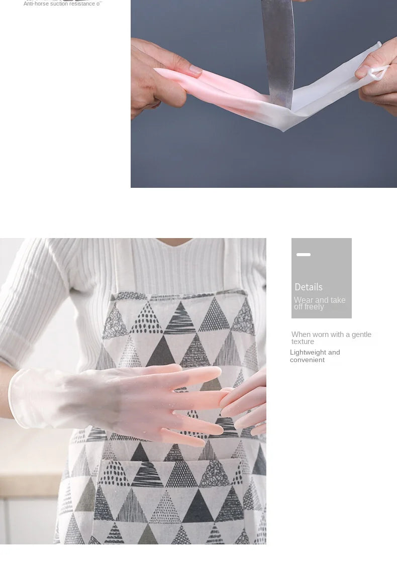 Household Dishwashing Gloves Women Washing Clothes Waterproof Rubber Gloves Thin Household Brush Bowl Latex Gloves #2723
