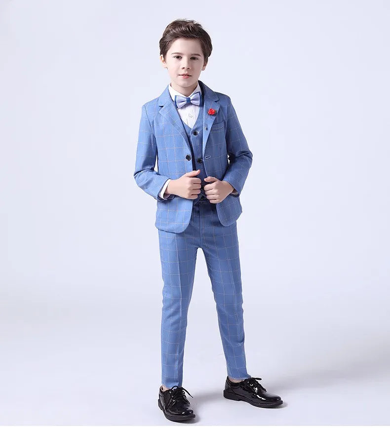 Boys Suit For Wedding Teenager Kids Formal Ceremony Tuxedo Dress Children Photograph Blazer Evening Party Performance Costume