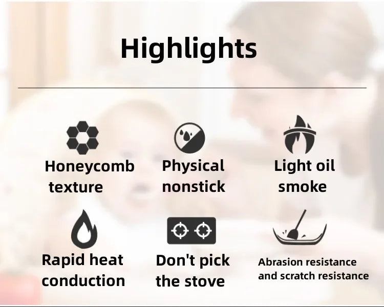Stainless Steel Frying Pan Honeycomb Non Stick Wok Steak Skillet Cookware Kitchen Supplies Induction Cooker Gas Stove Universal