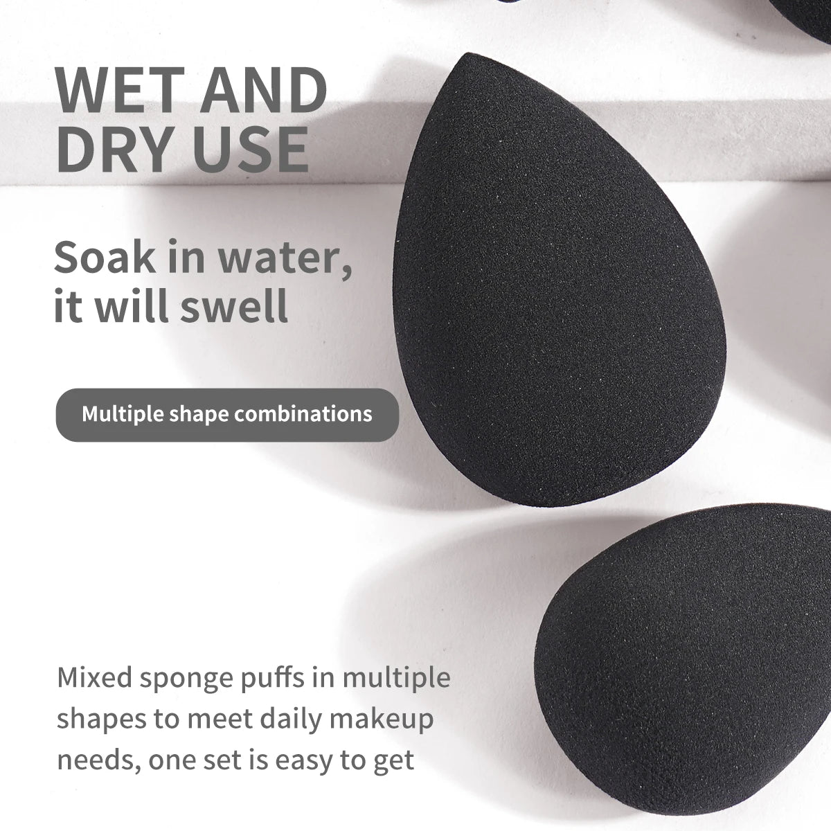 MAANGE 5PCS Makeup Sponge Blender Set Foundation Concealer Powder Cream Puff Dry&Wet Cosmetic Puff Multi-colored Beauty Sponges