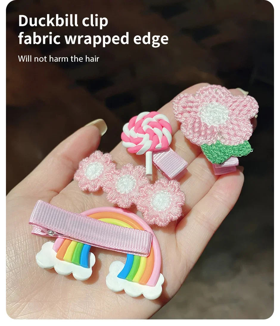 14-28-42-70Pcs Cartoon Baby Hair Clip Set Flower Fruit Baby Girl Barrettes Bangs Hairpins Kids Hair Accessories