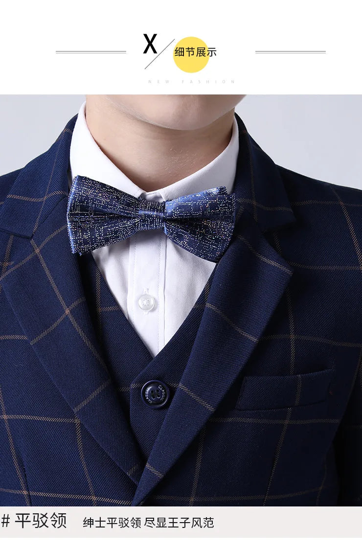 Boys Suit For Wedding Teenager Kids Formal Ceremony Tuxedo Dress Children Photograph Blazer Evening Party Performance Costume