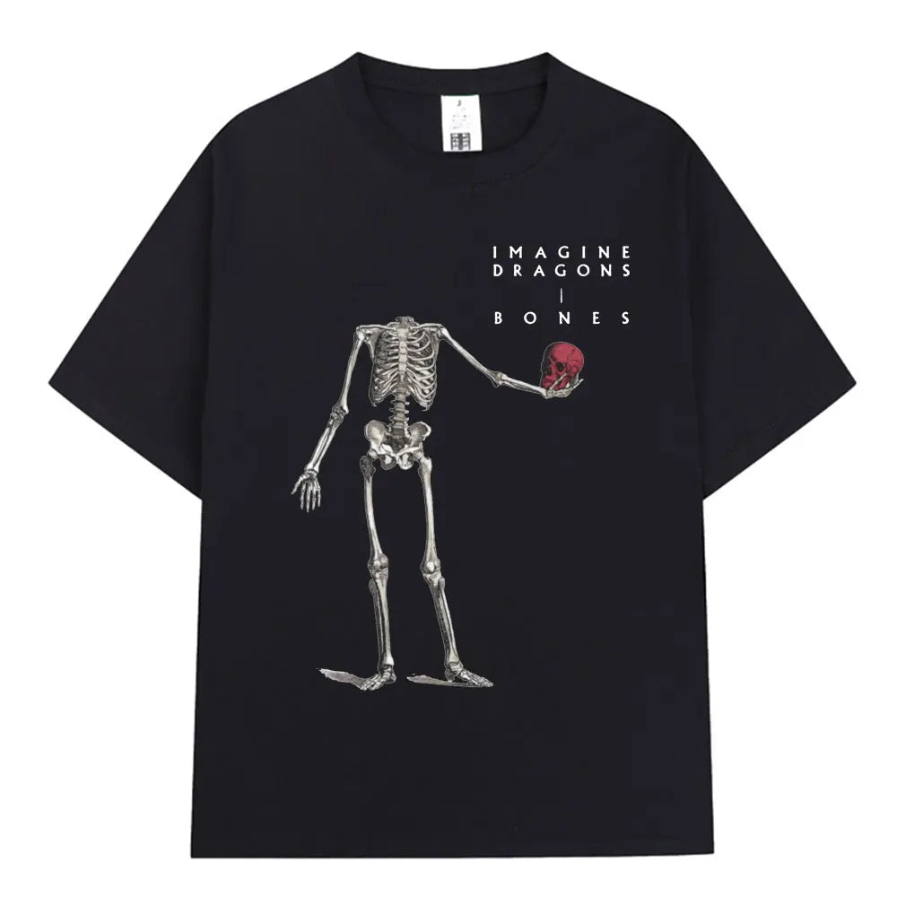 Imagine Dragons Loom World Tour 2024 T Shirt Rock Band Cartoon Dragon T-shirts Men Women High Quality Cotton Short Sleeve Tshirt