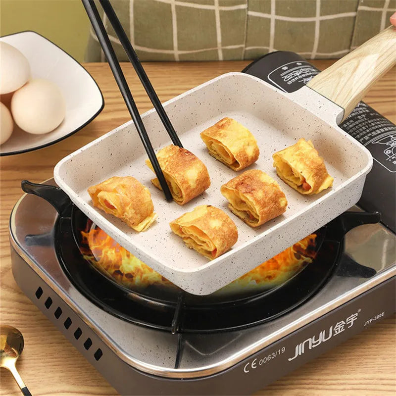 Kitchen Thickened Omelet Pan Non Stick Pan Square Frying Pan Egg Roll Steak Small Frying Pan Breakfast Pan Maker Cookware