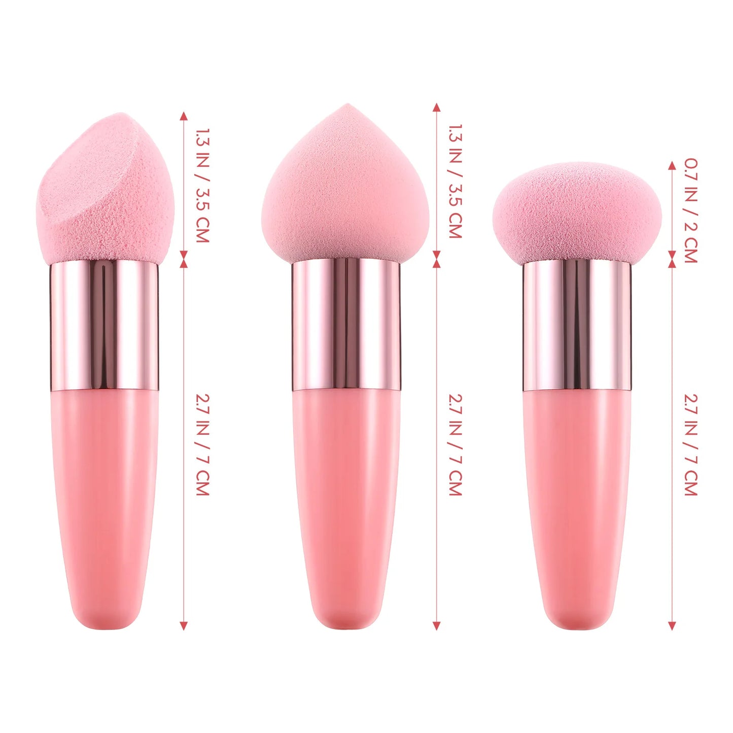 3Pcs Beauty Pen Set Sponge Makeup With Handle Foundation Sponge Blending Sponges Tools Compact Size For Suitable All