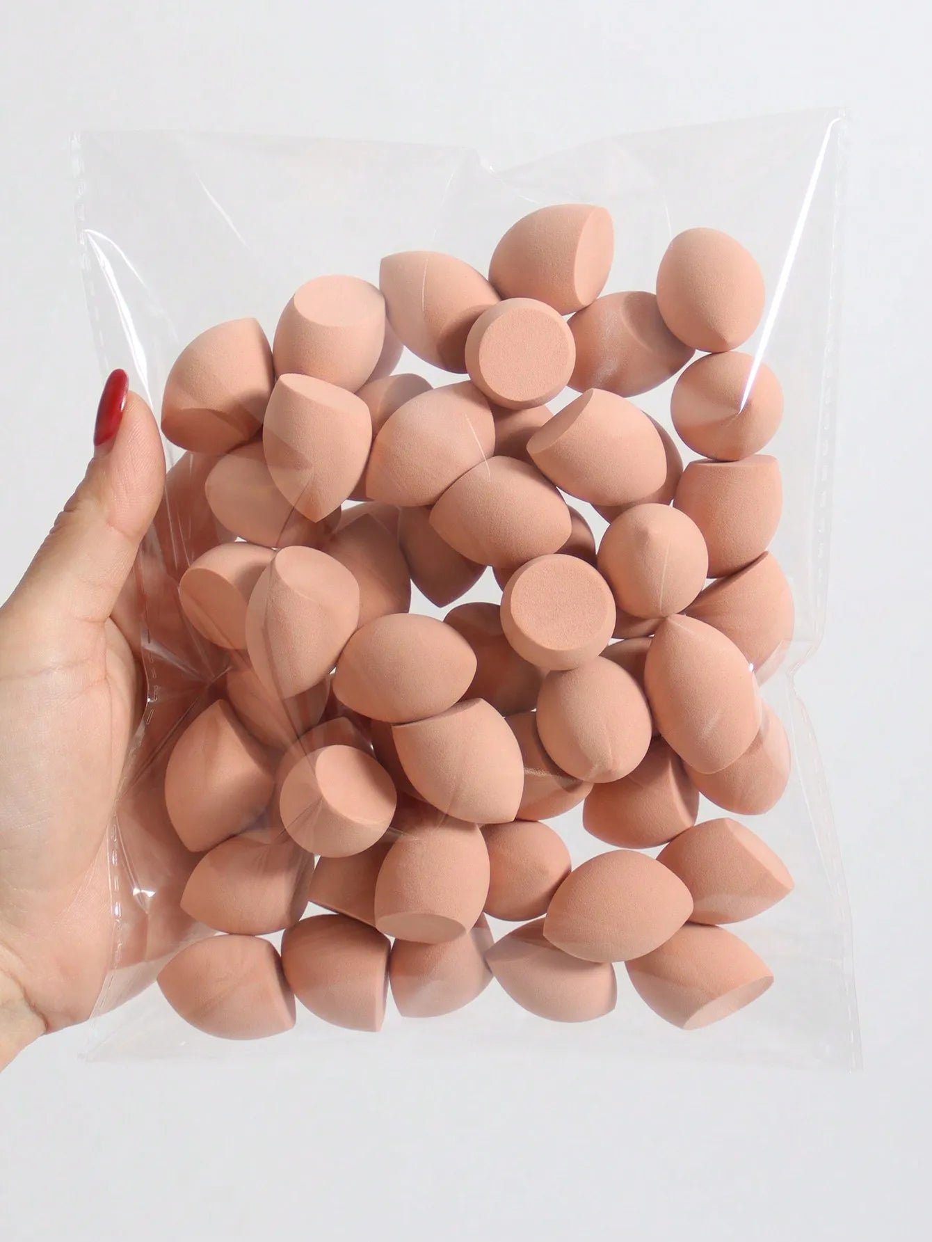 50pcs/pack Mini Makeup Sponge, Beauty Sponge,  Blending Sponge, Flawless For Liquid,  Dry And Wet Dual Use Makeup Cream