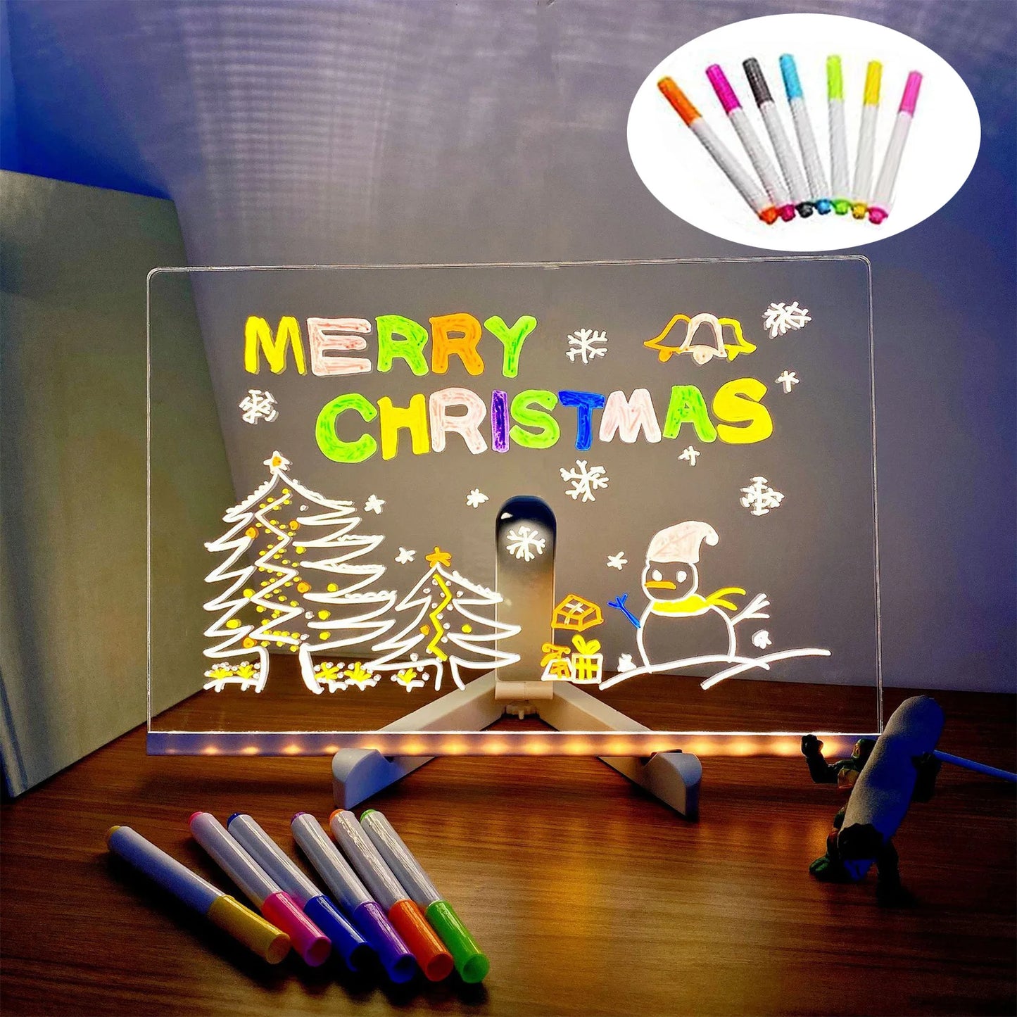 Acrylic Writing Board with Colored Pens