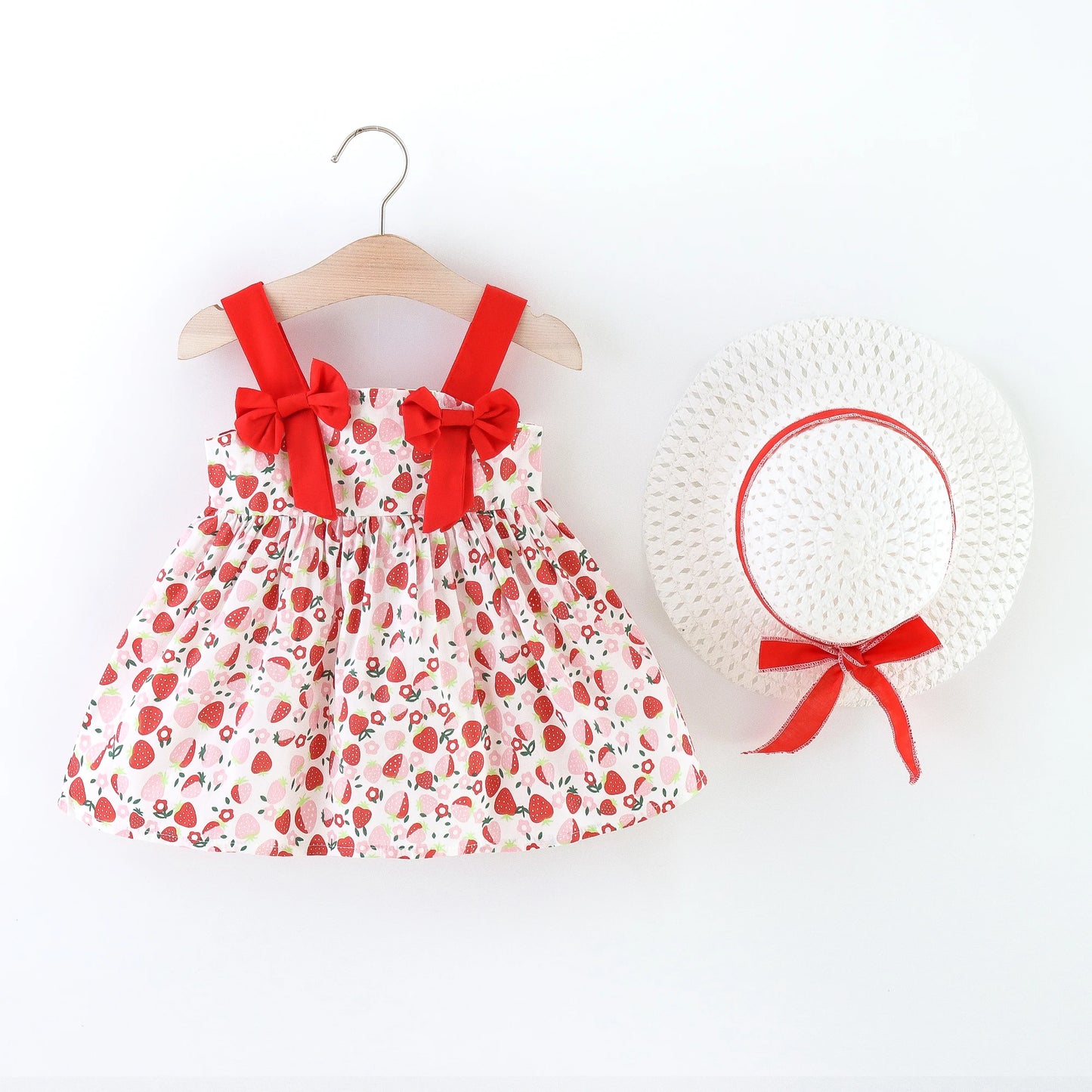 Baby Stylish Cotton Dress Bow Tie Hat