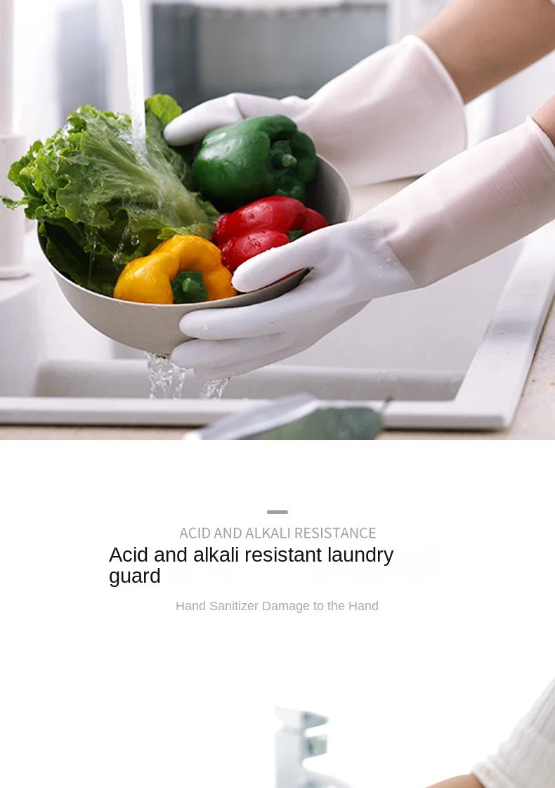 Household Dishwashing Gloves Women Washing Clothes Waterproof Rubber Gloves Thin Household Brush Bowl Latex Gloves #2723