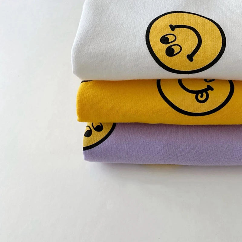 Baby Love Eyes Smile Face Tee Shorts 2-piece Set