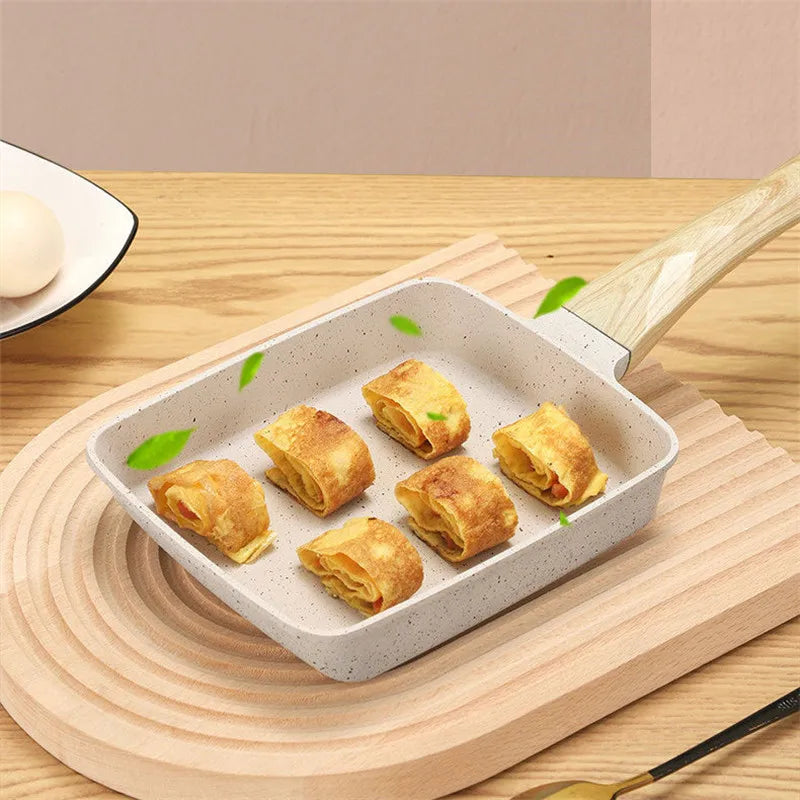 Kitchen Thickened Omelet Pan Non Stick Pan Square Frying Pan Egg Roll Steak Small Frying Pan Breakfast Pan Maker Cookware
