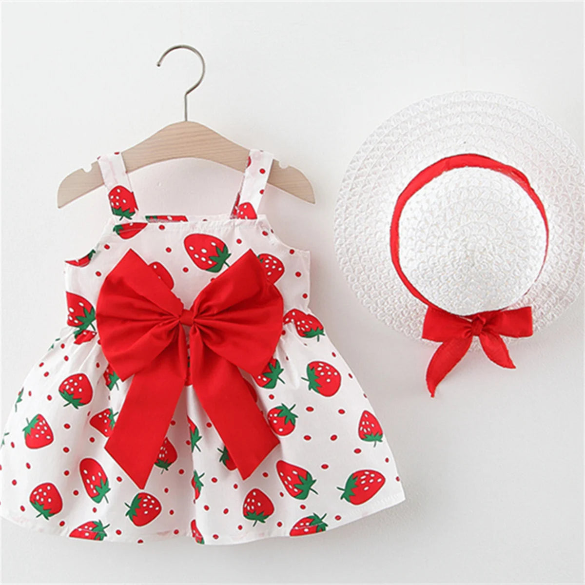 Baby Stylish Cotton Dress Bow Tie Hat