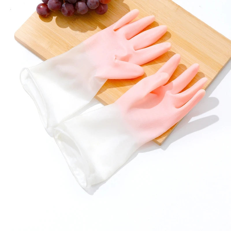Household Dishwashing Gloves Women Washing Clothes Waterproof Rubber Gloves Thin Household Brush Bowl Latex Gloves #2723