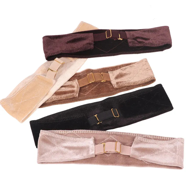 Wig Grip Headband For Lace Frontal Wigs Hair Wrap Velvet Wig Gripper Black Skin Non Slip Headband With Adjustable Elastic Band