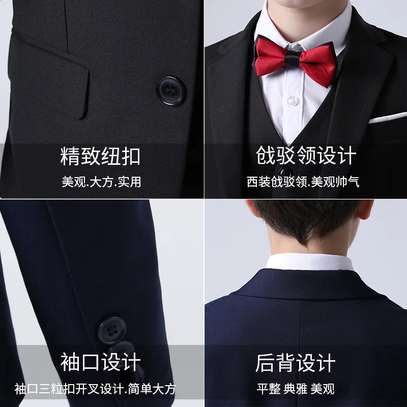 Boys Suit For Wedding Teenager Kids Formal Ceremony Tuxedo Dress Children Photograph Blazer Evening Party Performance Costume