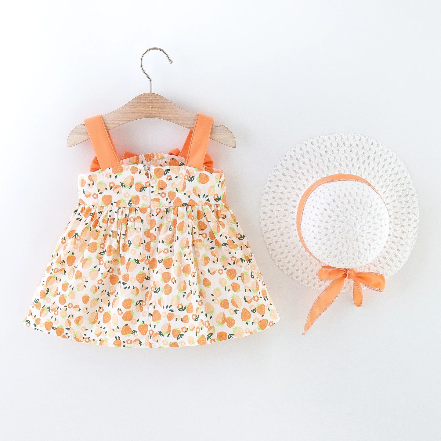 Baby Stylish Cotton Dress Bow Tie Hat