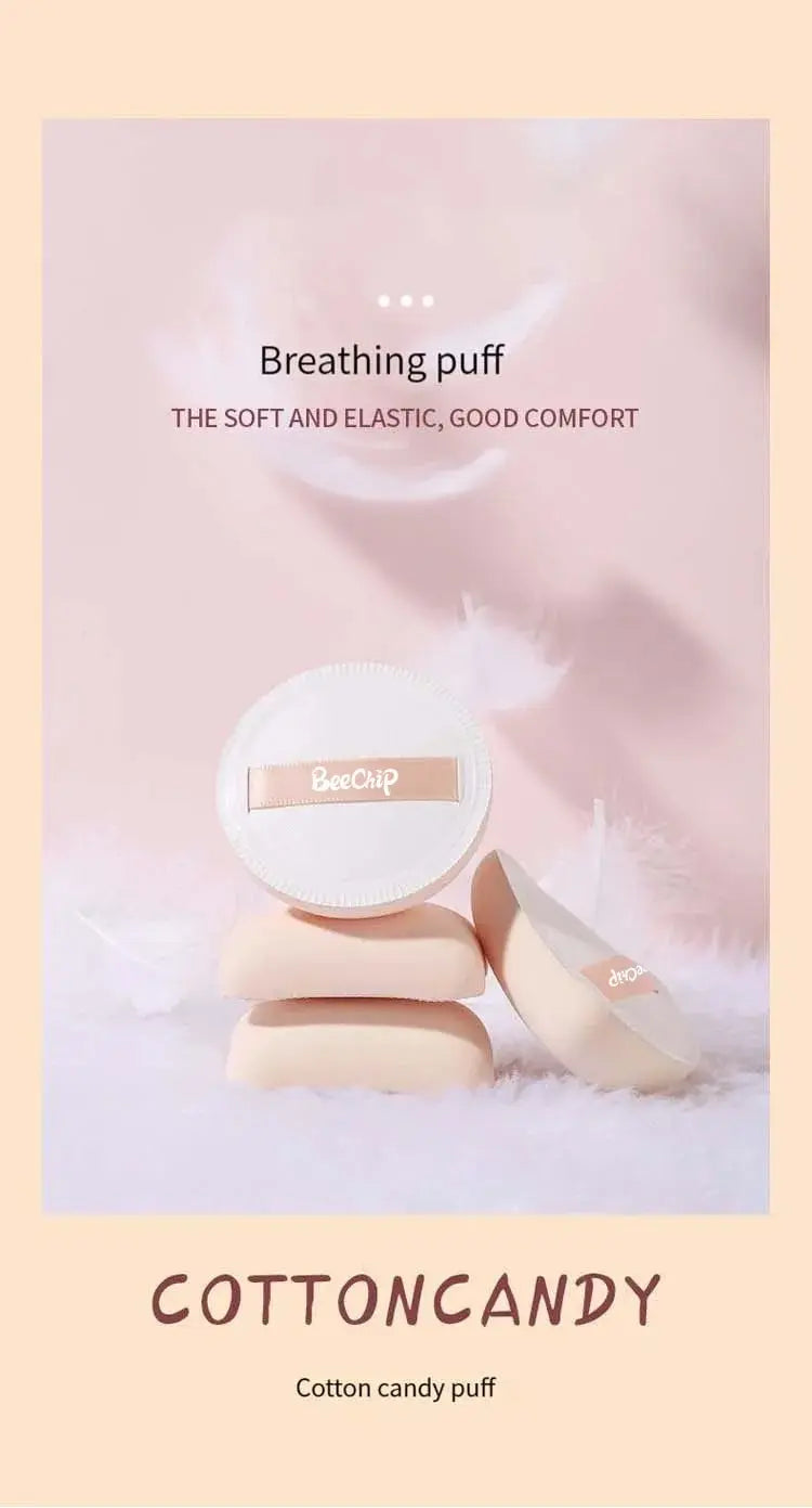 3 Pieces Dry Wet Usable Makeup Cosmetic Puff Sponge Cushion Puff for Foundation Powder Soft and Cute