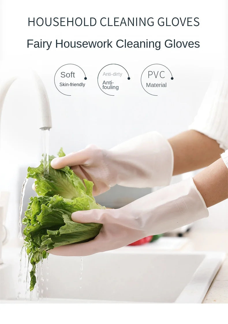 Household Dishwashing Gloves Women Washing Clothes Waterproof Rubber Gloves Thin Household Brush Bowl Latex Gloves #2723