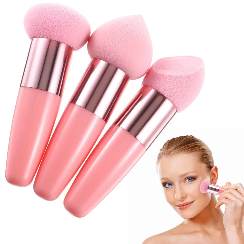 3Pcs Beauty Pen Set Sponge Makeup With Handle Foundation Sponge Blending Sponges Tools Compact Size For Suitable All