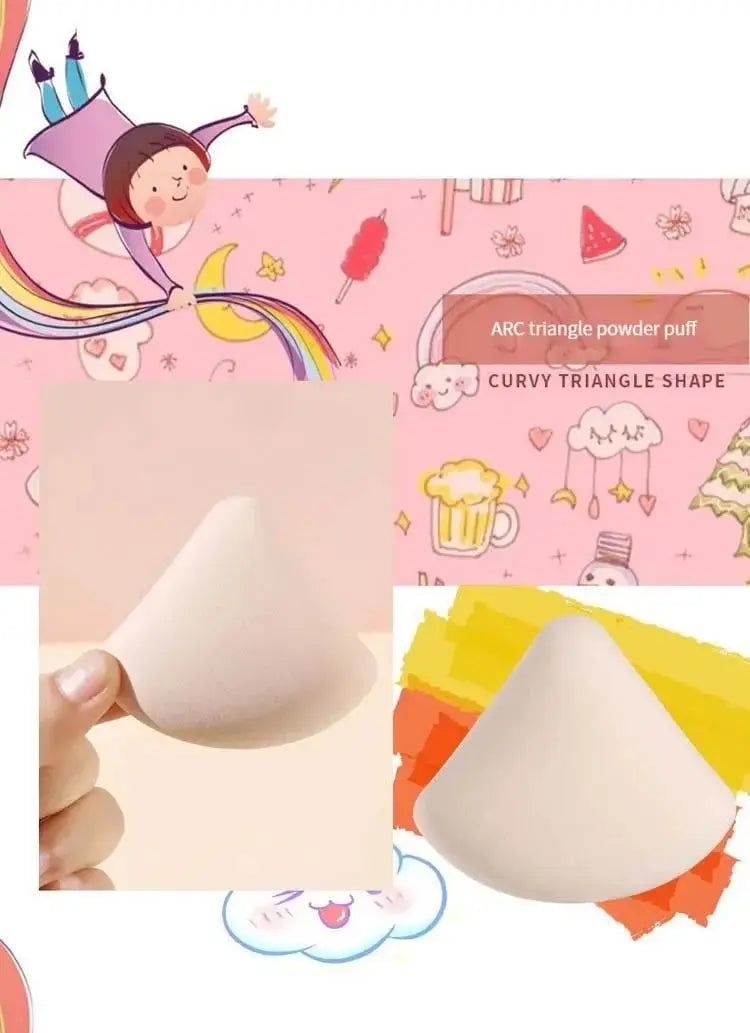 3 Pieces Dry Wet Usable Makeup Cosmetic Puff Sponge Cushion Puff for Foundation Powder Soft and Cute