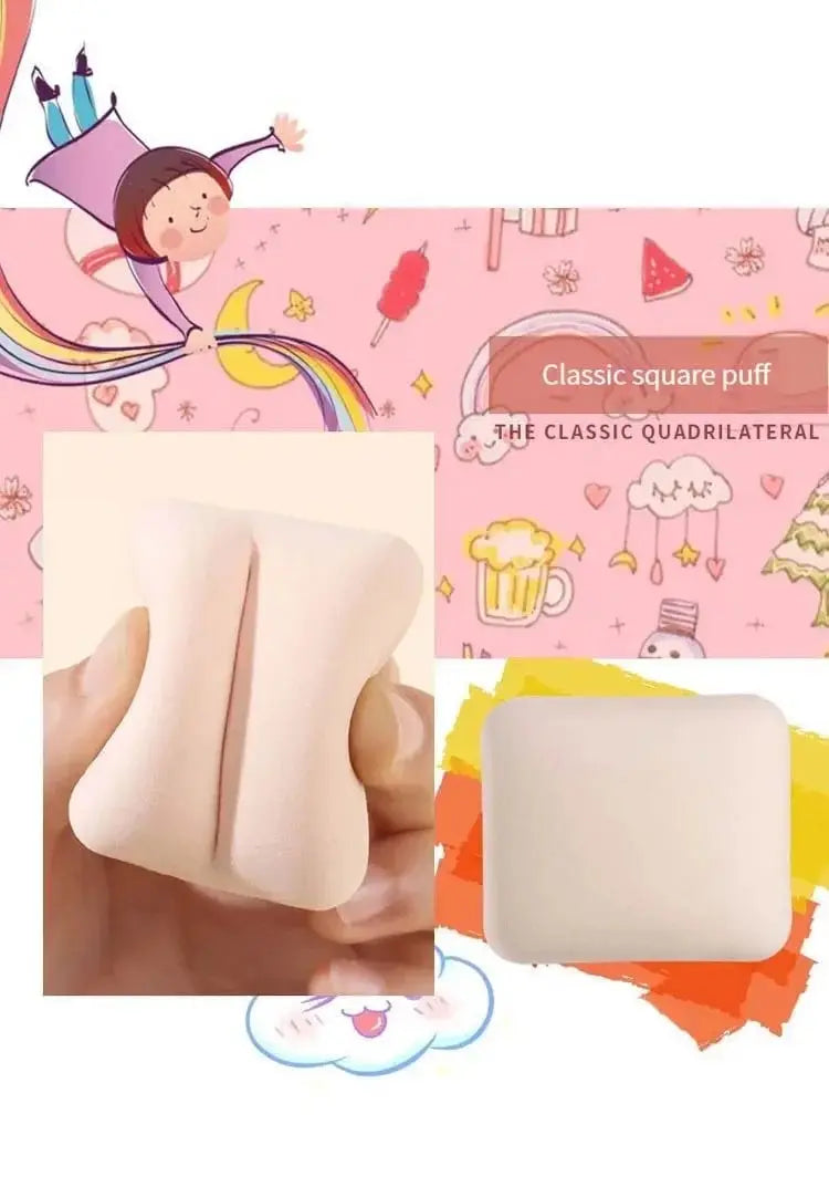 3 Pieces Dry Wet Usable Makeup Cosmetic Puff Sponge Cushion Puff for Foundation Powder Soft and Cute
