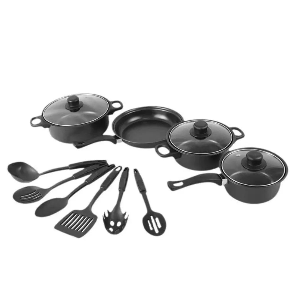 13pcs Durable Non Stick Cookware Set Multifunctional Kitchen Utensil Soup Milk Pot Maifanstone Frying Pan Household