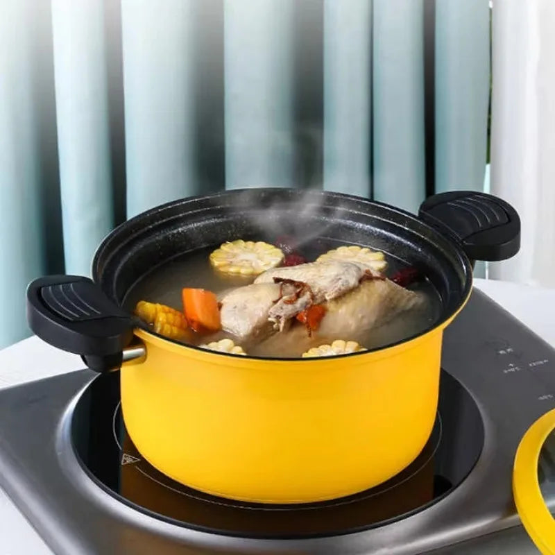 Micro Pressure Cooker Cookware Soup Meats Pot Rice Cooker Gas Stove Pressure Stew Pan Non-Stick Cooking Pot For Kitchen