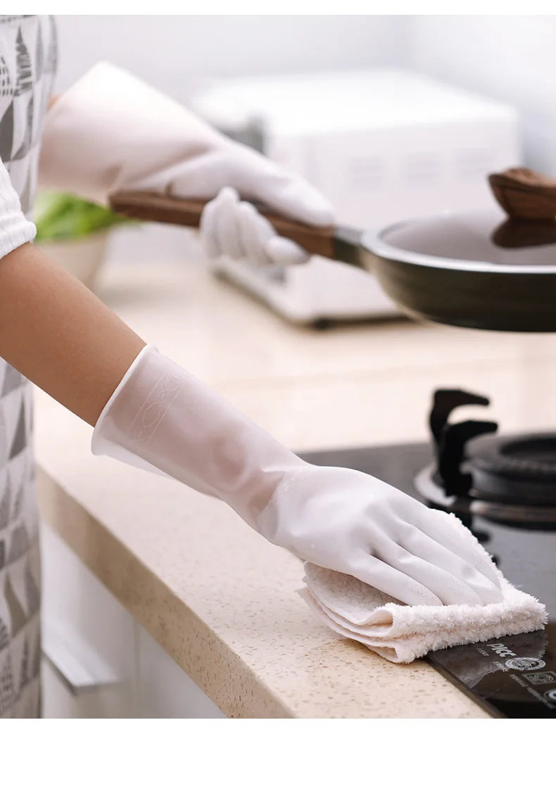 Household Dishwashing Gloves Women Washing Clothes Waterproof Rubber Gloves Thin Household Brush Bowl Latex Gloves #2723