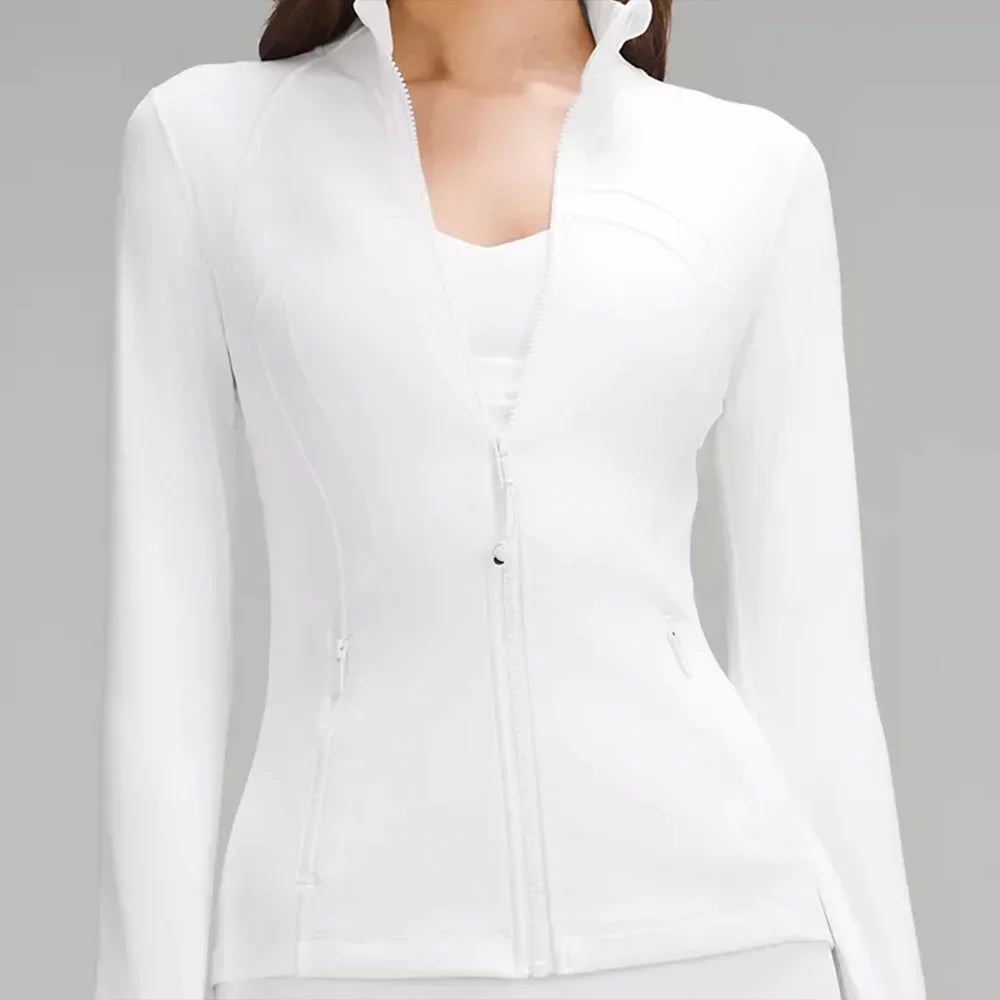 Women's Slim-Fit Zippered Training define Jacket - Long Sleeve Fitness Running Top for Jogging & Sports