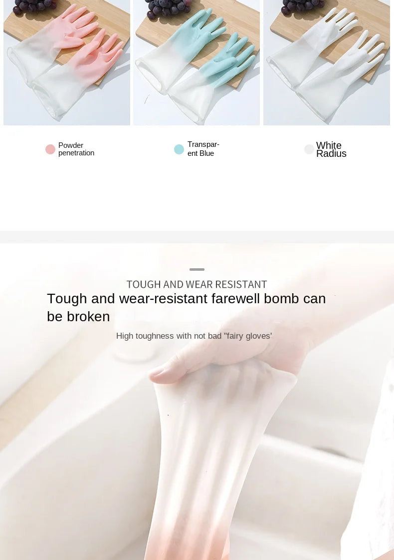 Household Dishwashing Gloves Women Washing Clothes Waterproof Rubber Gloves Thin Household Brush Bowl Latex Gloves #2723