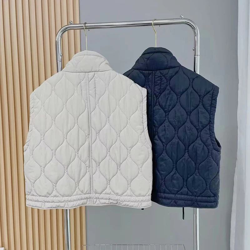 Women's vest Autumn Fashion Loose Sleeveless Jackets Vintage Black and White Coats Casual Waistcoat Streetwear Female  Clothes