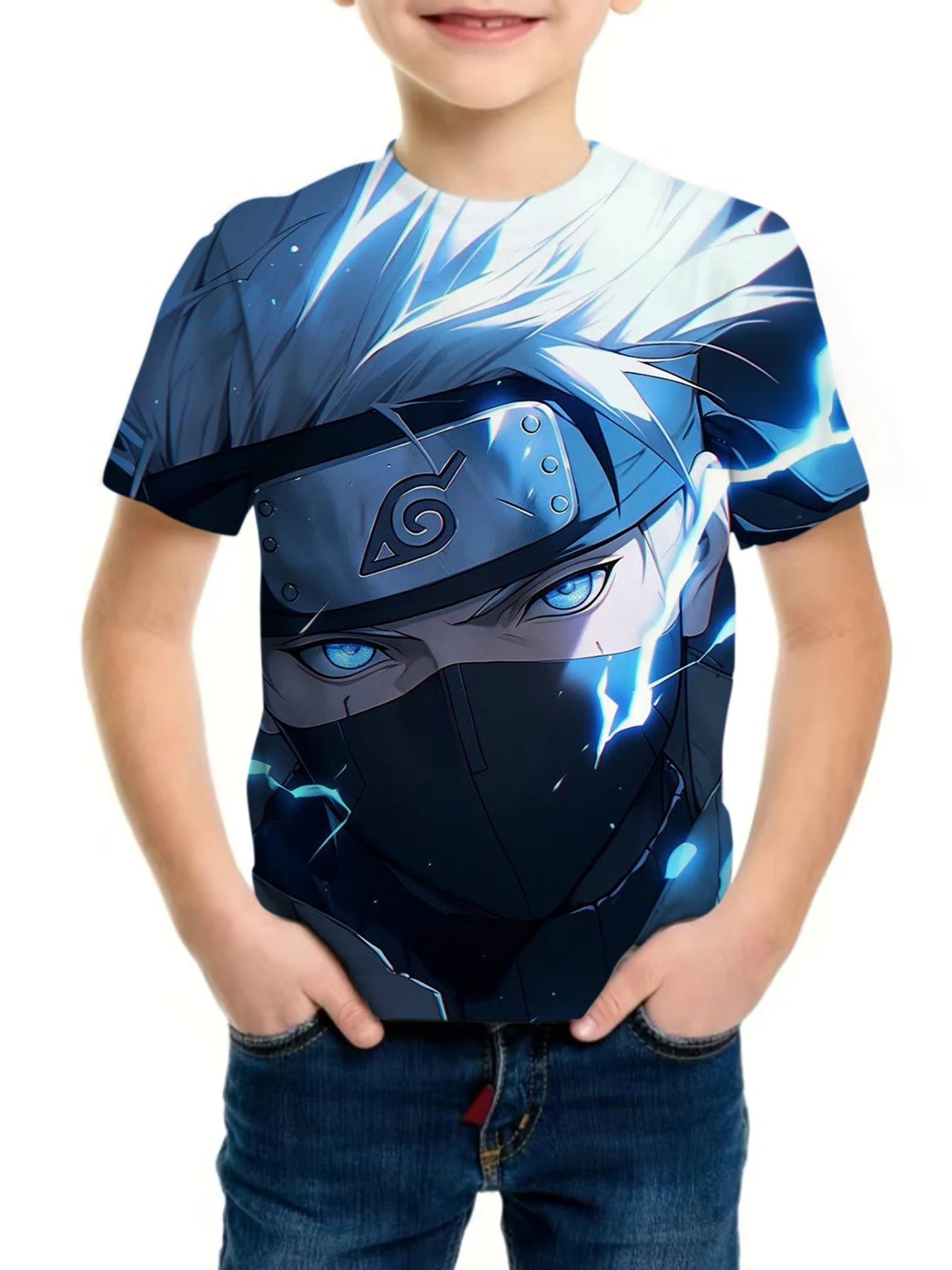 Boy's Anime Wukong Dragonball Graphic T-shirt, Casual Slightly Stretch Breathable Slim Fit Tee Kid's Clothing for Summer Outdoor