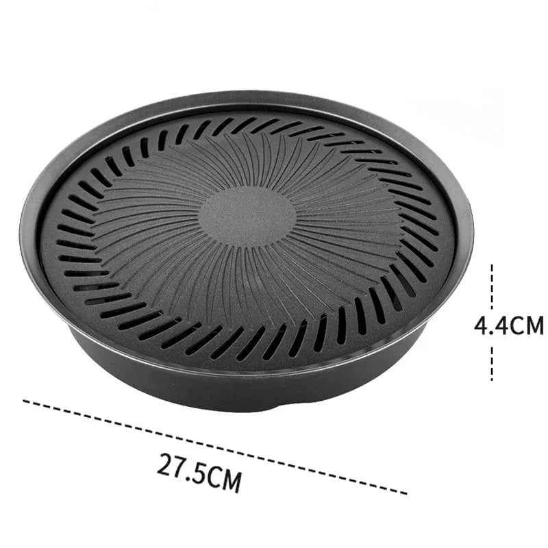 Smokeless Stovetop BBQ Grill Pan Gas Non-Stick Gas Stove Plate Electric Stove Bakeware Barbecue Roast For Baking Camping Travel