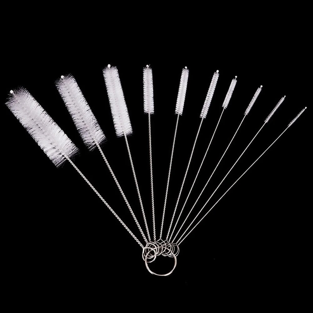10pcs Nylon Bottle Straw Household Cleaning Brush Set Kitchen Cleaning Brushes Bristle Kit Tube Bottle Straw Washing Cleaner