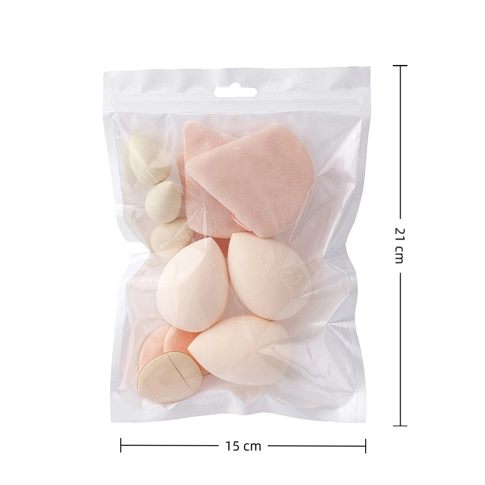 12pcs Soft All-Purpose Makeup Sponge Set Dry Wet Dual Use Beauty Tools Beauty Egg 4Types Powder Puff Foundation Sponges