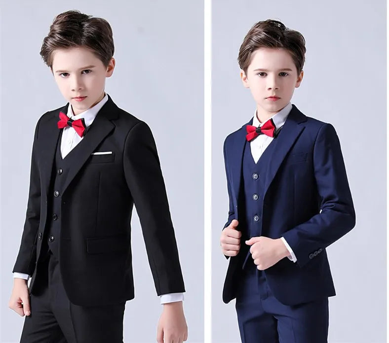 Boys Suit For Wedding Teenager Kids Formal Ceremony Tuxedo Dress Children Photograph Blazer Evening Party Performance Costume
