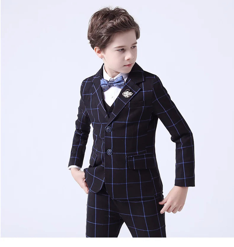 Boys Suit For Wedding Teenager Kids Formal Ceremony Tuxedo Dress Children Photograph Blazer Evening Party Performance Costume