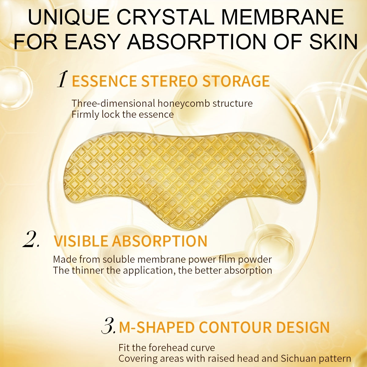 5-Piece ILISYA Golden Collagen Forehead Patches - Replenish Water, Deeply Moisturize, Anti-Aging, Smooth Wrinkles, and Hydrate Skin with 24K Golden Essence