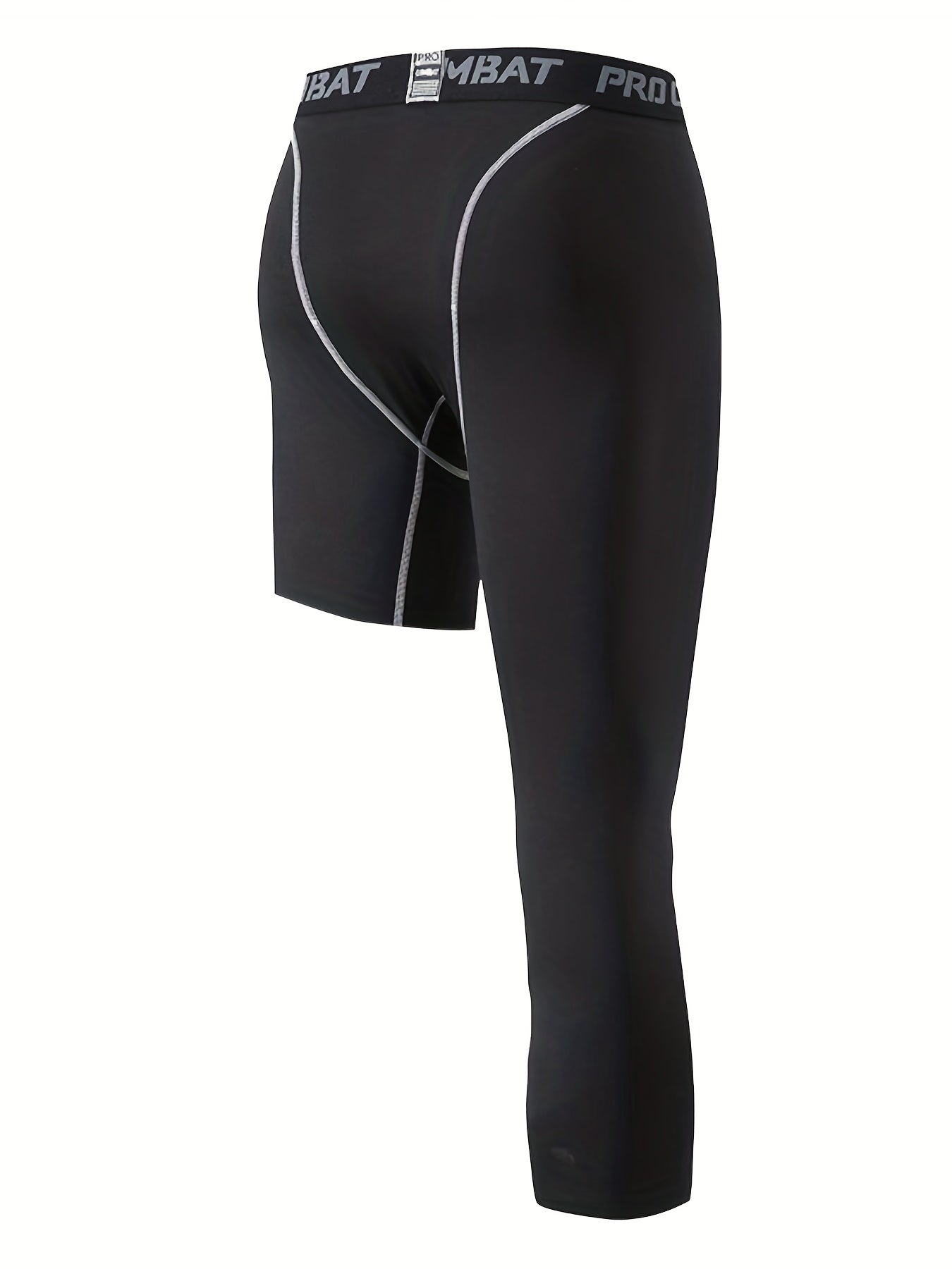Men's One Leg Tights Legging 3/4 Compression Pants Athletic Base Quick Drying Underwear For Basketball Running Cycling