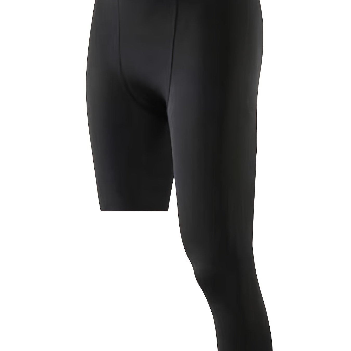 Men's One Leg Tights Legging 3/4 Compression Pants Athletic Base Quick Drying Underwear For Basketball Running Cycling